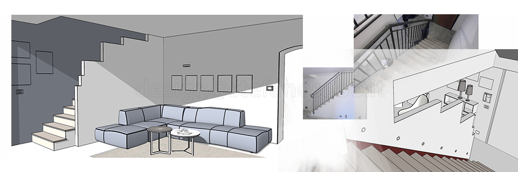 ristrutturazione con divisorio scala con segnapassi